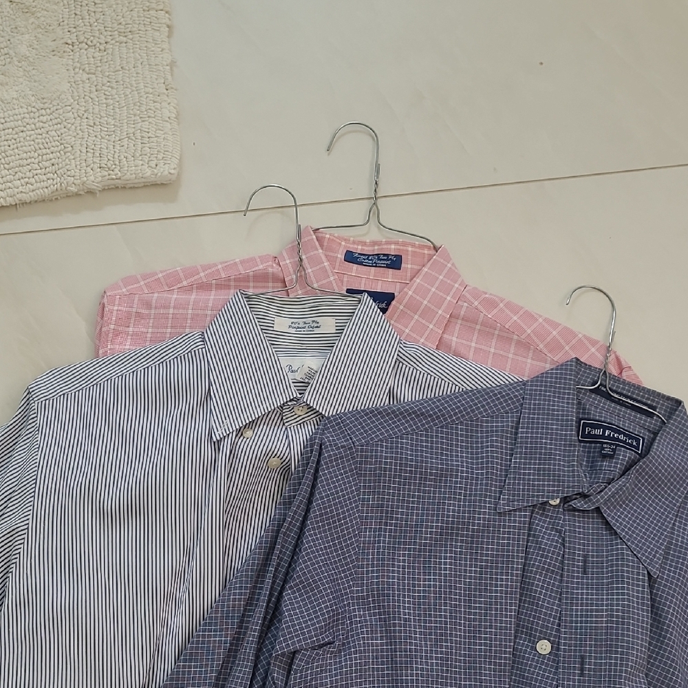 Paul Fredrick Blue and Pink Dress Shirts for Business